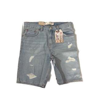 Levi's Youth 511 Slim Denim Shorts Light Wash Distressed Adjustable Waist Size 1